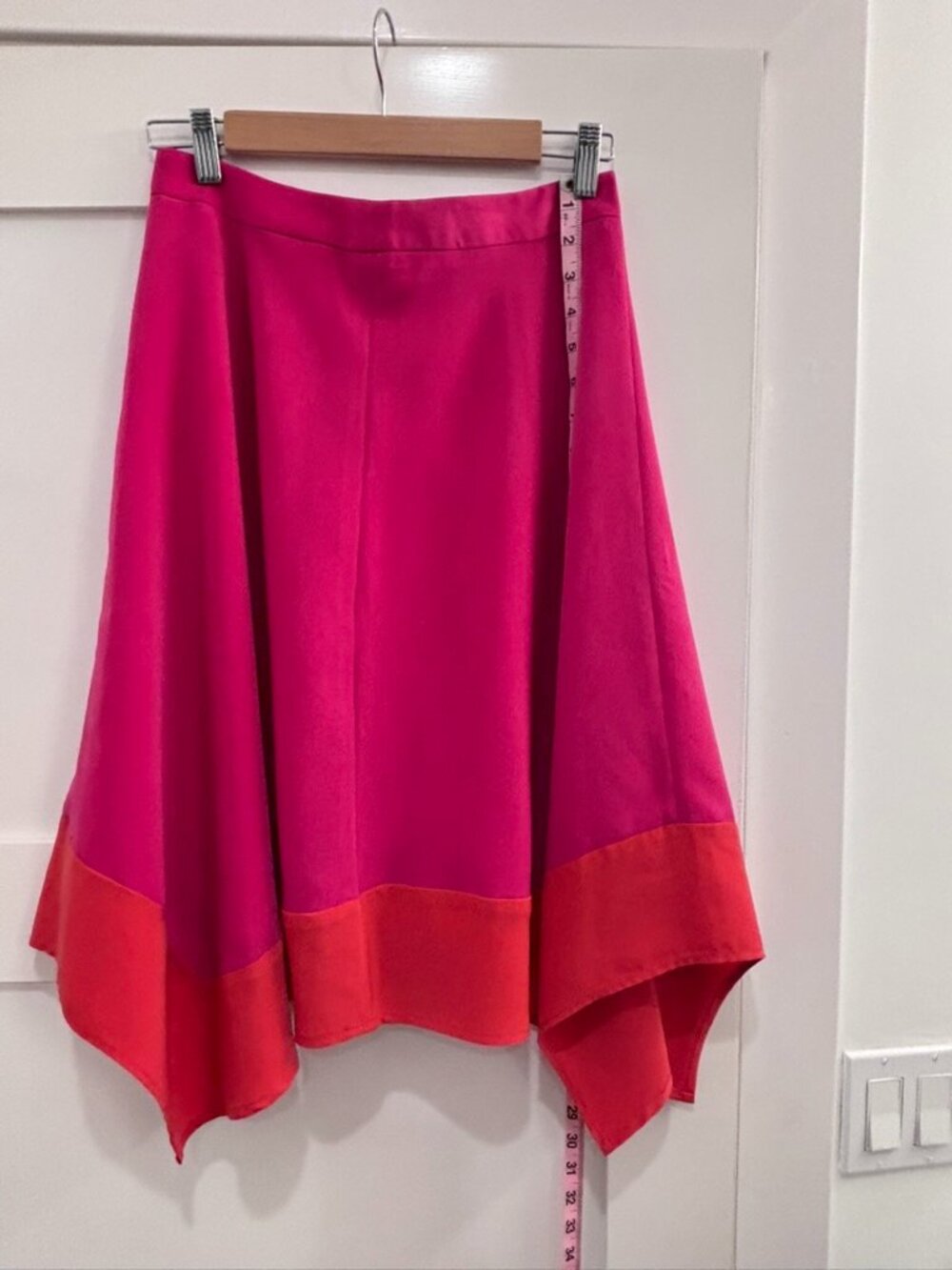 Asymmetrical Skirt Tropical Pink and Orange